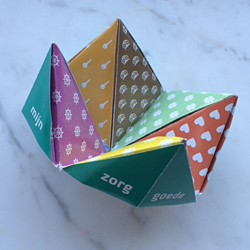 Het ethiekbekje is een origamispelletje