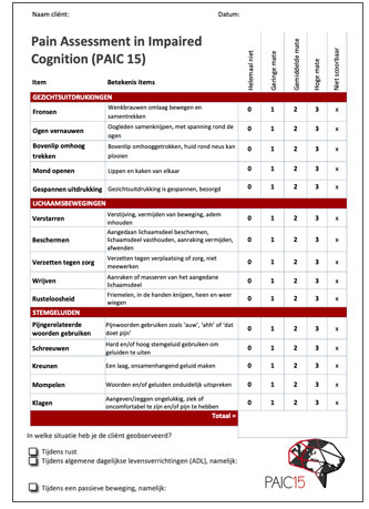 PAIC 15 invulformulier