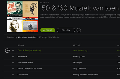 Afspeellijst bij Spotify